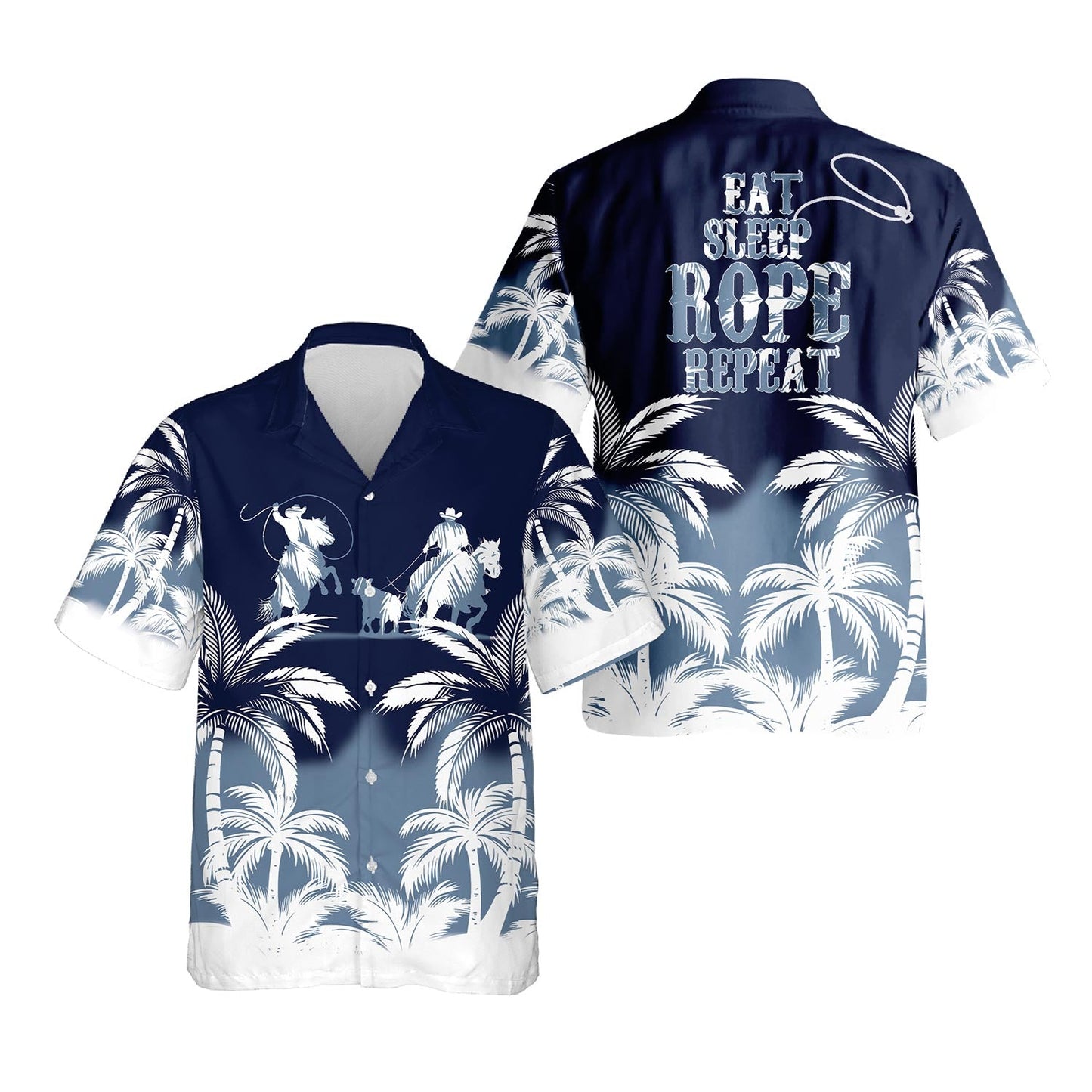 Eat Sleep Rope Repeat Hawaiian Shirt for Men, Button Down Aloha Shirt - Azhawaiian