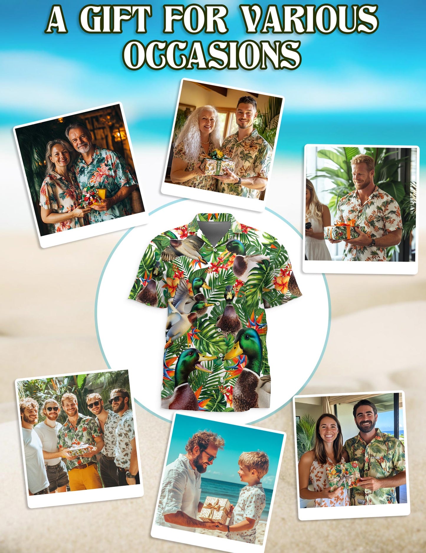 Geese Hawaiian Shirt for Men, Button Down Aloha Shirt - Azhawaiian