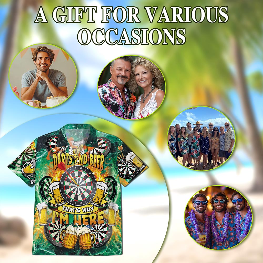My Drinking Team Has A Darts Problem Hawaiian Shirt for Men, Button Down Aloha Shirt - Azhawaiian