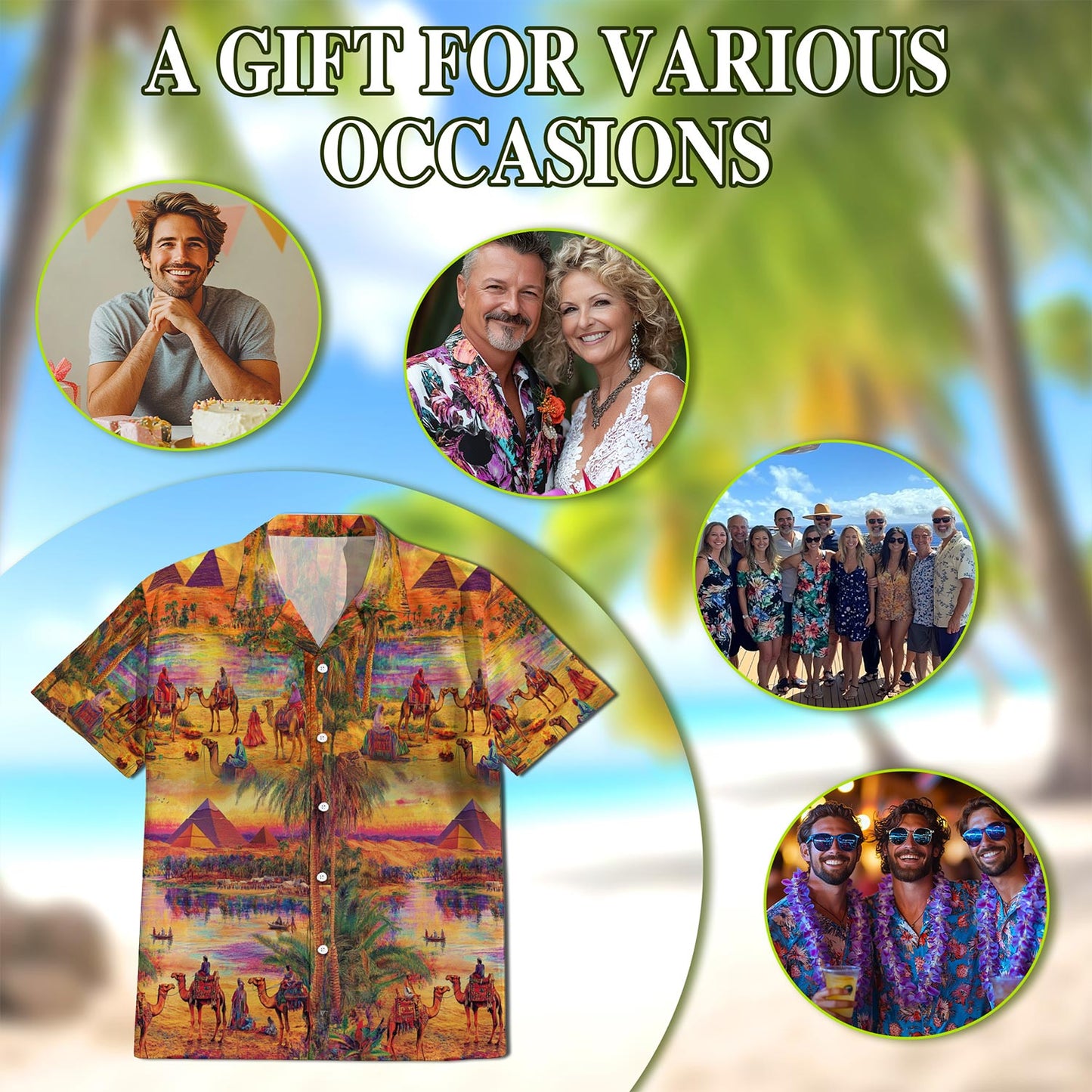Oasis Relaxing Day In Peaceful Hawaiian Shirt for Men, Button Down Aloha Shirt - Azhawaiian