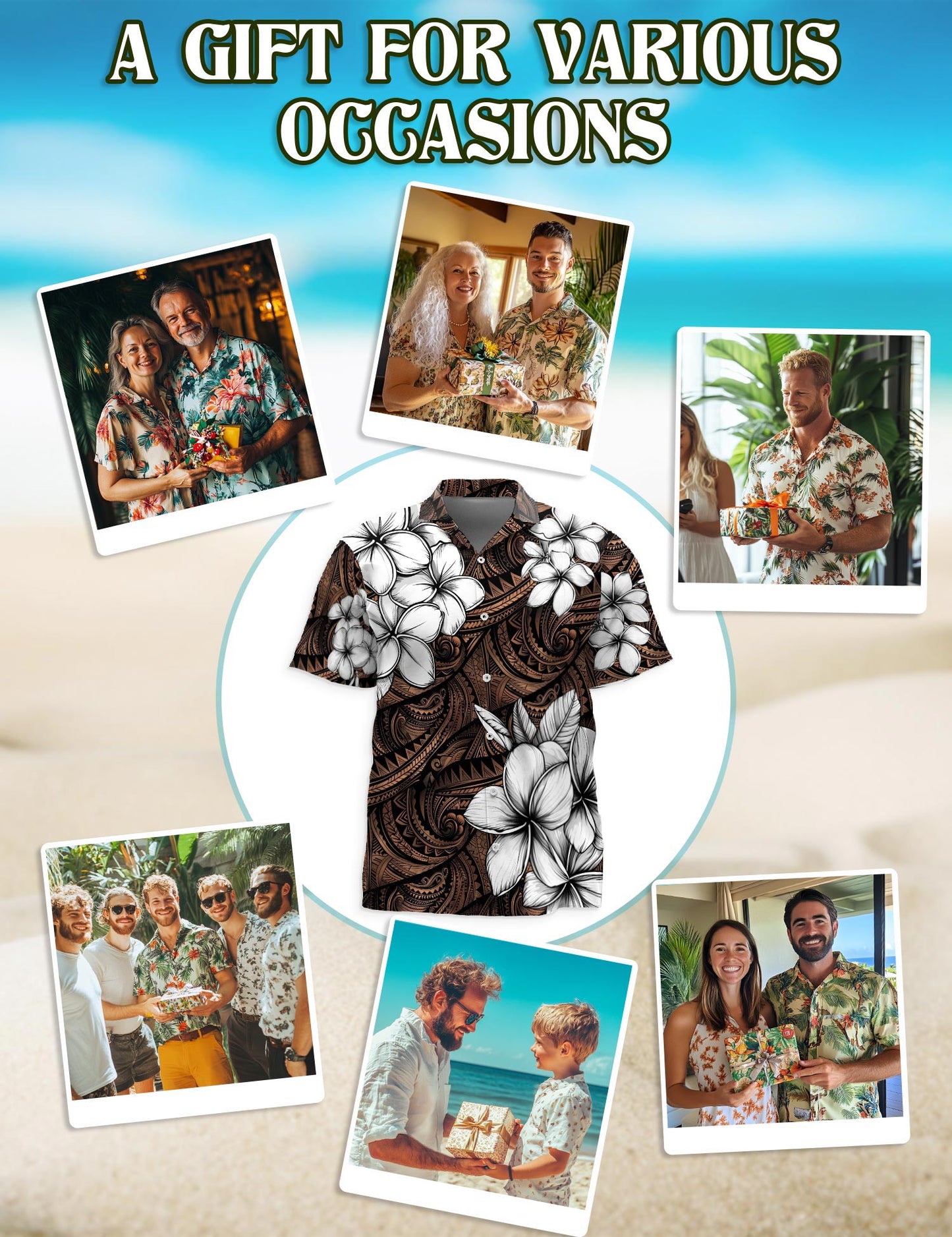 Plumeria Tribe Hawaiian Shirt for Men, Button Down Aloha Shirt - Azhawaiian