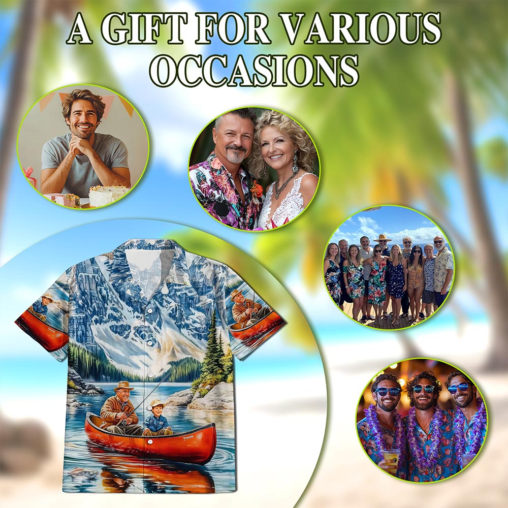 Retired Fishing Hawaiian Shirt for Men, Button Down Aloha Shirt - Azhawaiian
