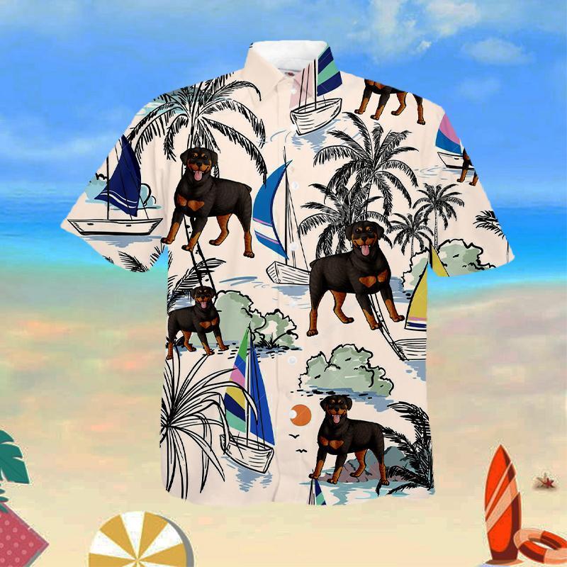 Rottweilier Summer Beach Hawaiian Shirt