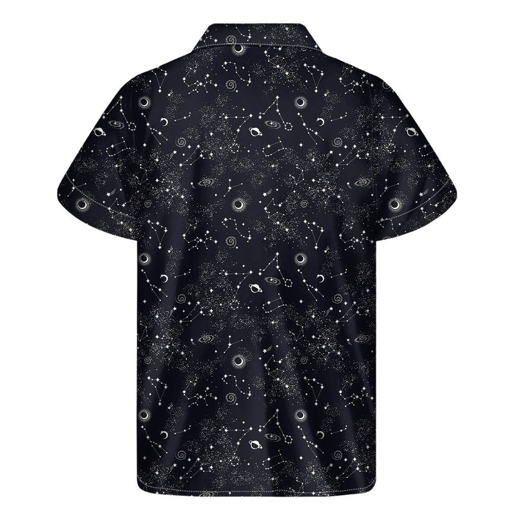 Constellation Space Pattern Print Mens Short Sleeve Shirt Hawaiian