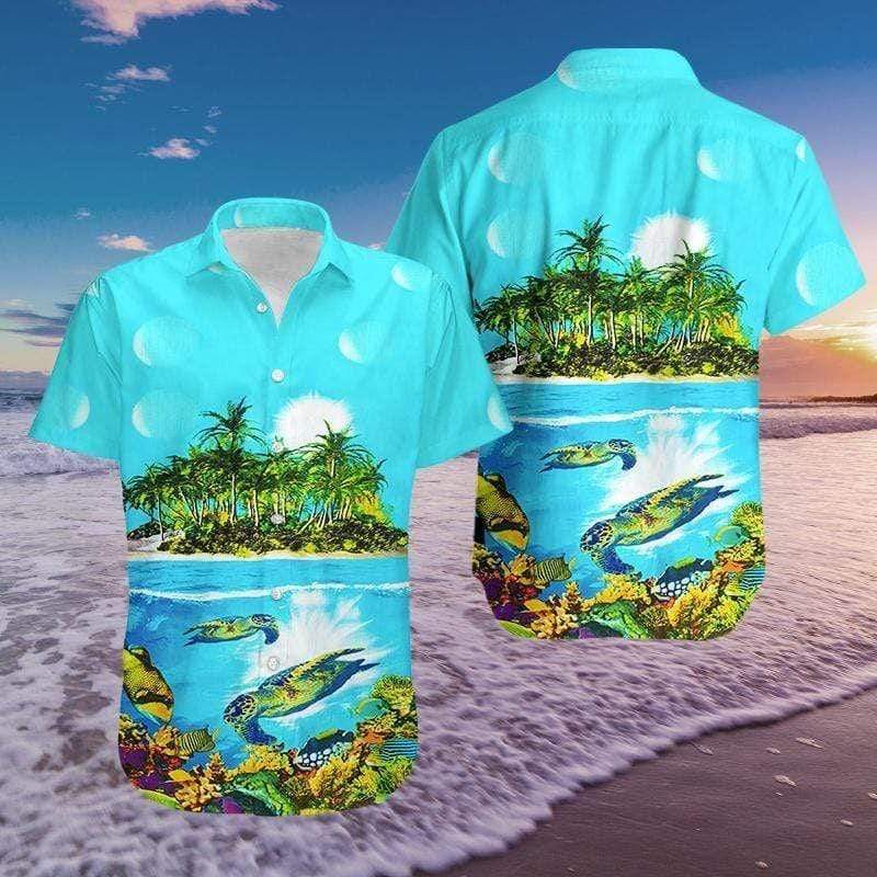 Tropical ?Turtle Island Hawaiian Aloha Shirts #DH