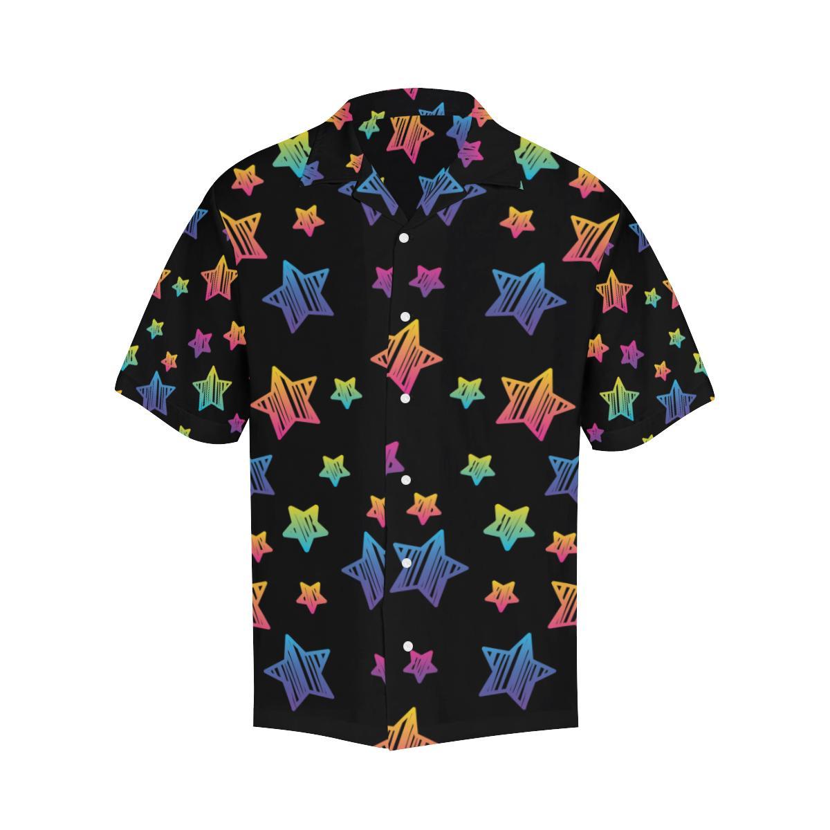 Colorful Star Pattern Mens All Over Print Hawaiian Shirt