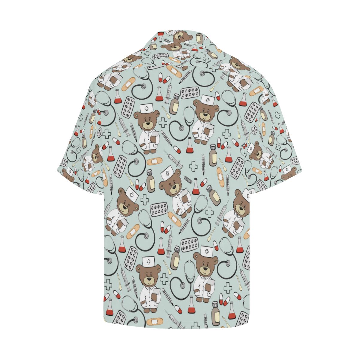 Nurse Bear Pattern Print Design A Hawaiian Shirt
