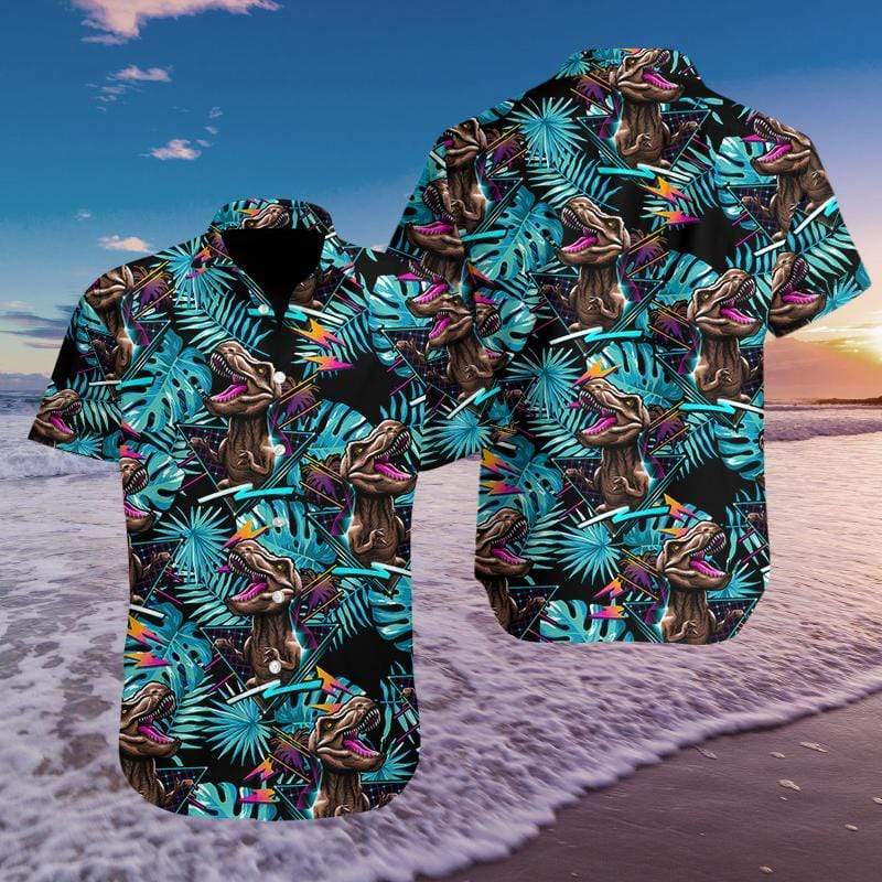 Funny Dinosaur Aloha Hawaiian Shirts 3D #2708H