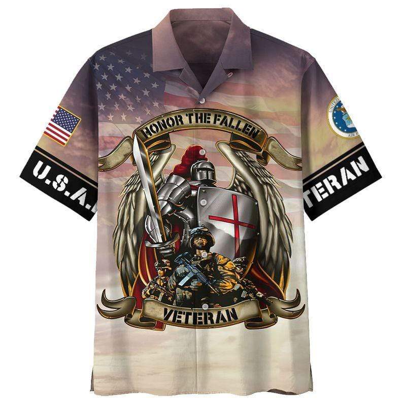 Honor The Fallen Us Air Force Veteran And Knight Templar Unisex Hawaiian Shirts