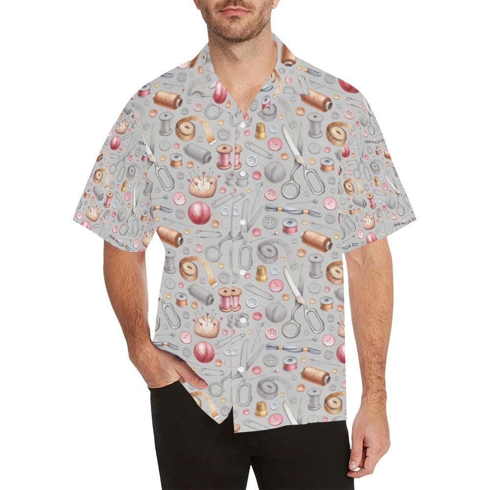 Sewing Equipment Print Design Hawaiian Shirt