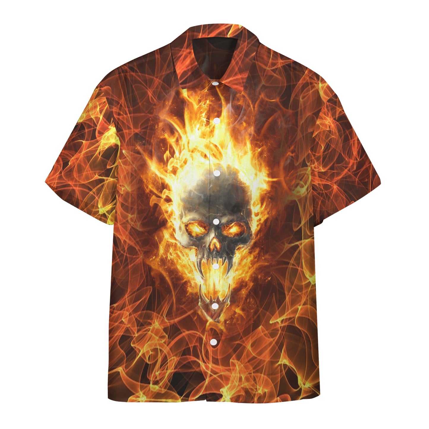  3D Flaming Skull Find Your Fire Custom Hawaii Shirt