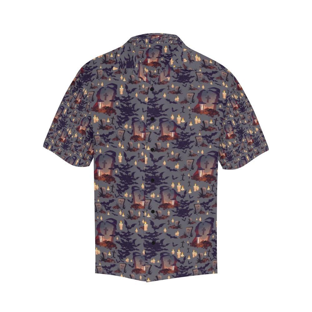 Creepy Graveyard Print Design Hawaiian Shirt