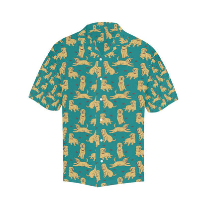 Golden Retriever Pattern Print Design 05 Mens All Over Hawaiian Shirt