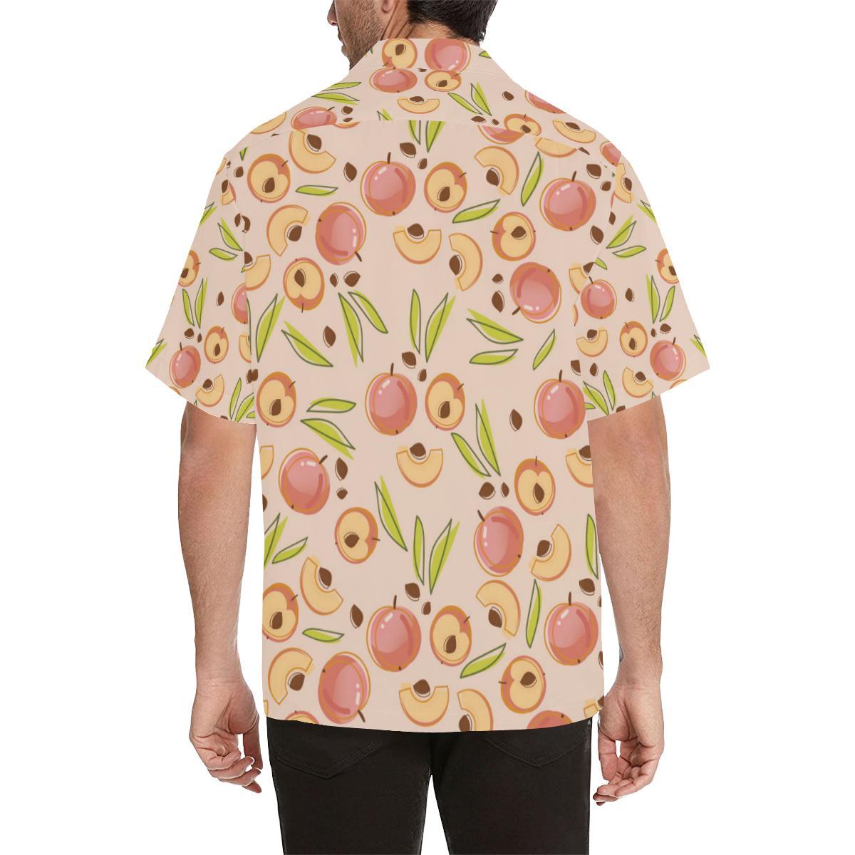 Peach Pattern Print Design A Hawaiian Shirt