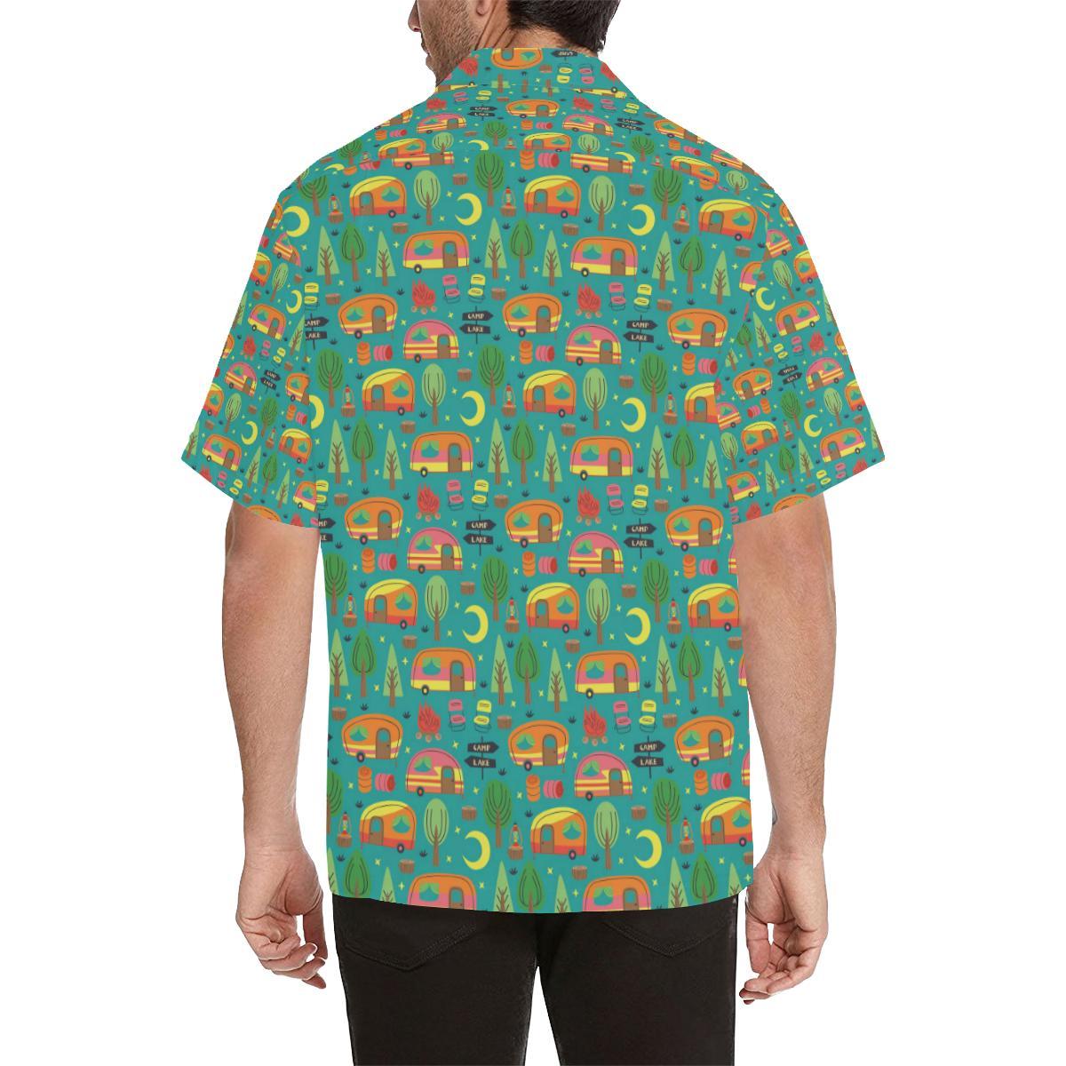 Camping Camper Pattern Print Design Hawaiian Shirt