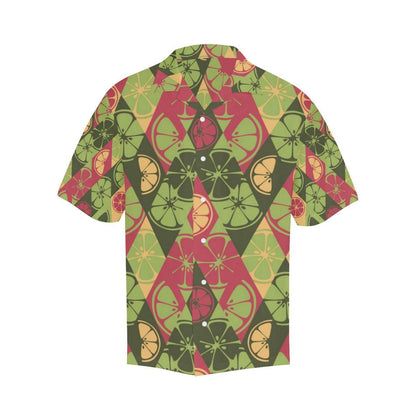 Cool Geometric Lime Pattern Mens All Over Print Hawaiian Shirt