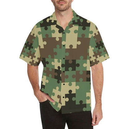 Puzzle Camo Pattern Print Design A Hawaiian Shirt