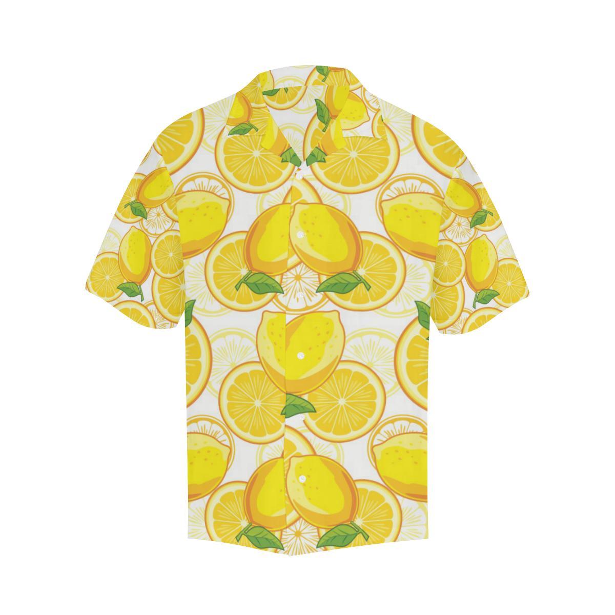 Lemon Pattern Background Mens All Over Print Hawaiian Shirt