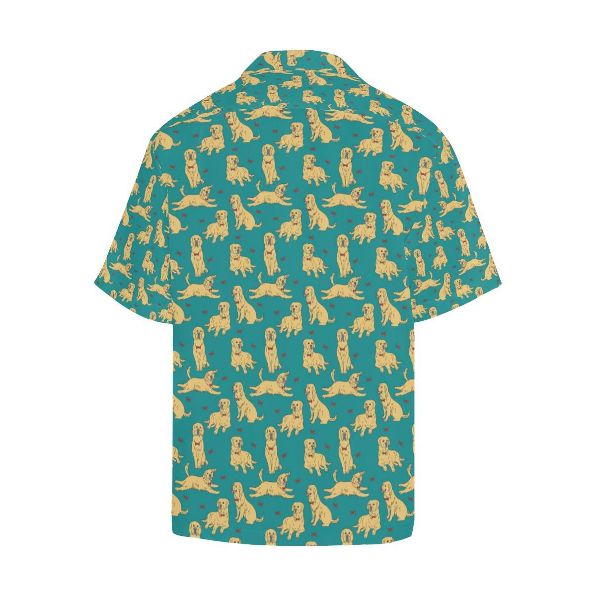 Golden Retriever Pattern Print Design 05 Mens All Over Hawaiian Shirt