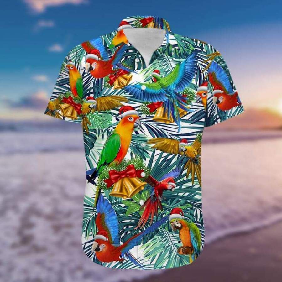 Parrot Christmas So Cute Unisex Hawaiian Aloha Shirts #H