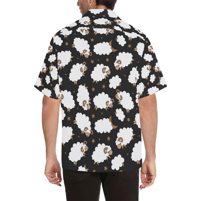 Cute Sheep Pattern Mens All Over Print Hawaiian Shirt