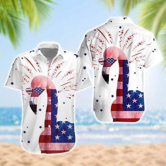 4Th Of July Flamingo Hawaiian Shirt