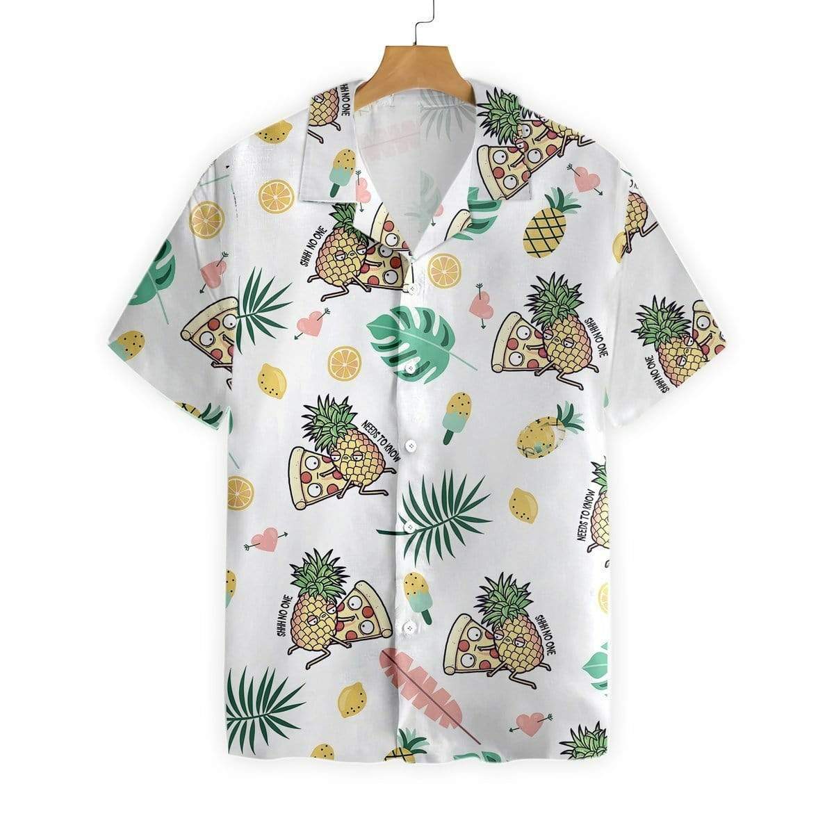 Hawaiian Aloha Shirts Pizza Pineapple Cartoon