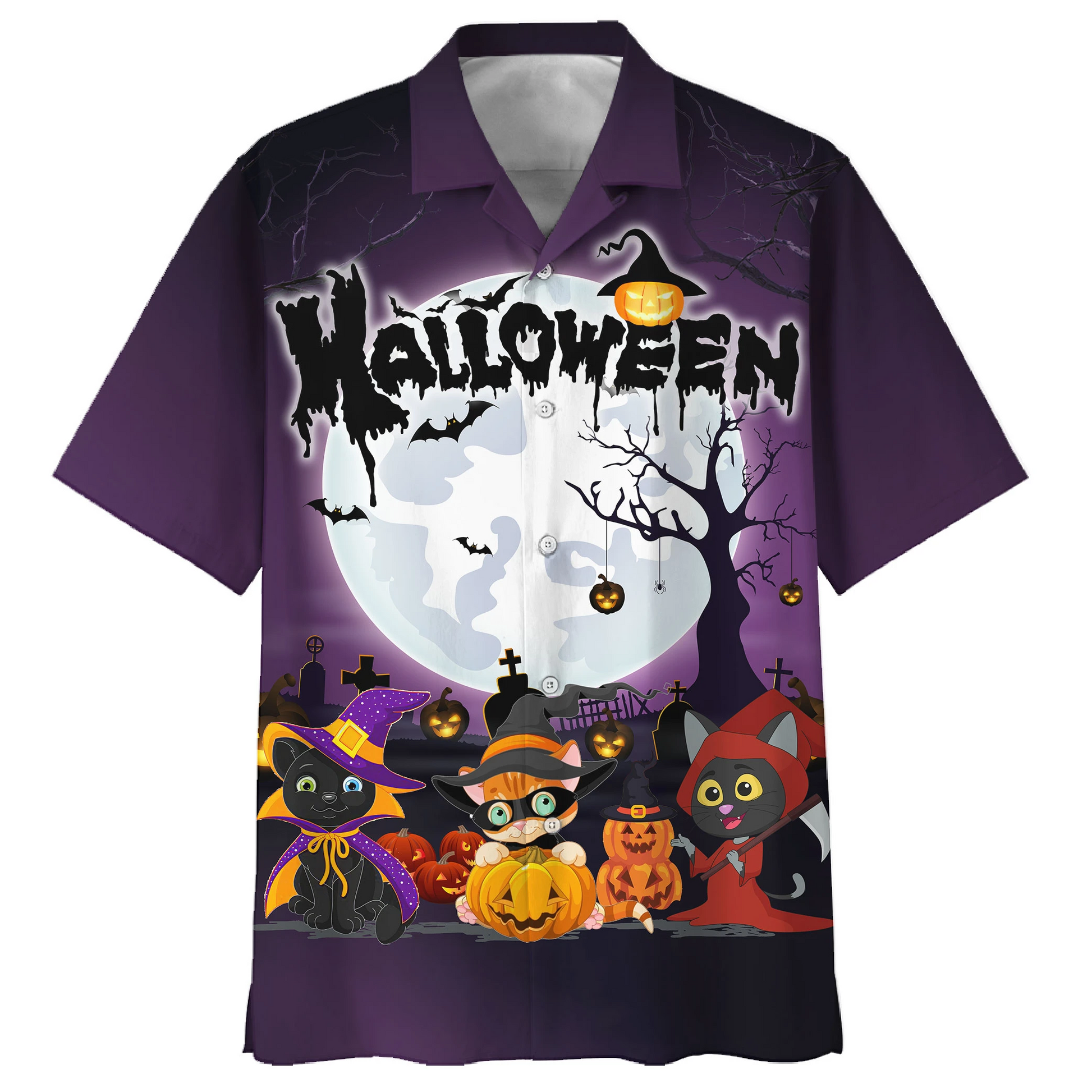 Famille Cat Halloween Hawaiian Shirt | For Men & Women | Adult | HW9307