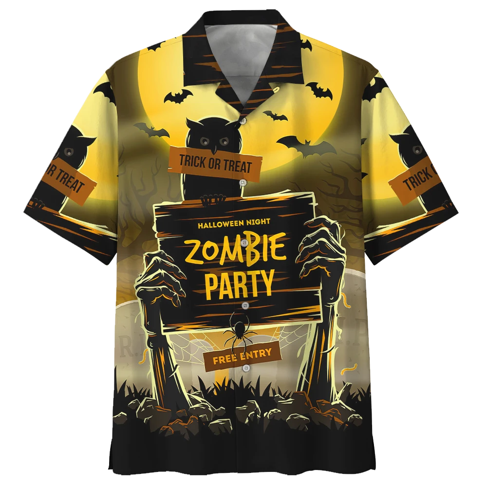 Trick Or Treat Zombie Party Halloween Hawaiian Shirt | For Men & Women | Adult | HW9322