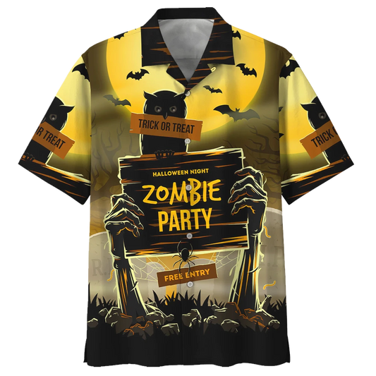 Trick Or Treat Zombie Party Halloween Hawaiian Shirt | For Men & Women | Adult | HW9322