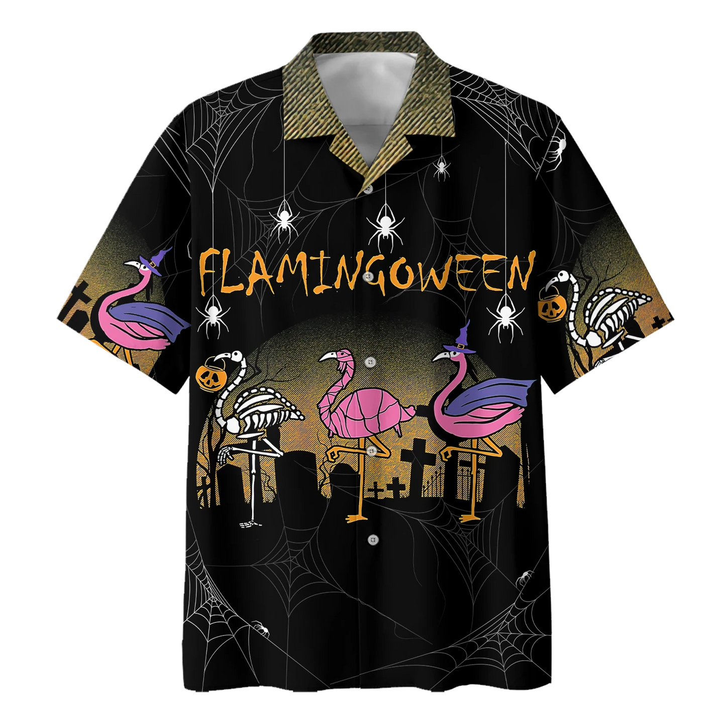 Flamingo Cat Halloween Hawaiian Shirt | For Men & Women | Adult | HW9308