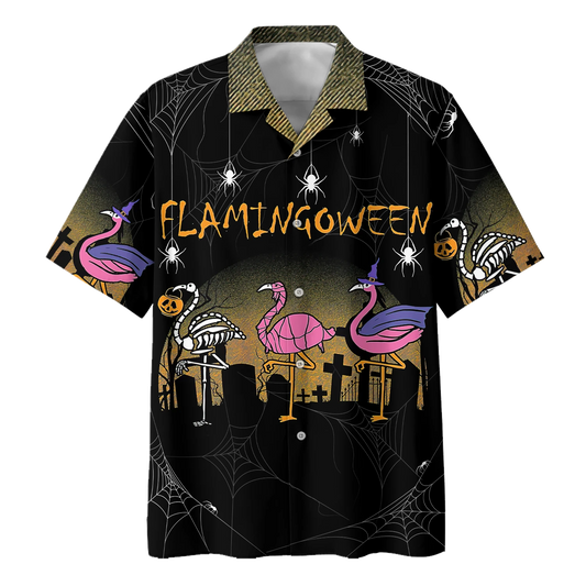 Flamingo Cat Halloween Hawaiian Shirt | For Men & Women | Adult | HW9308