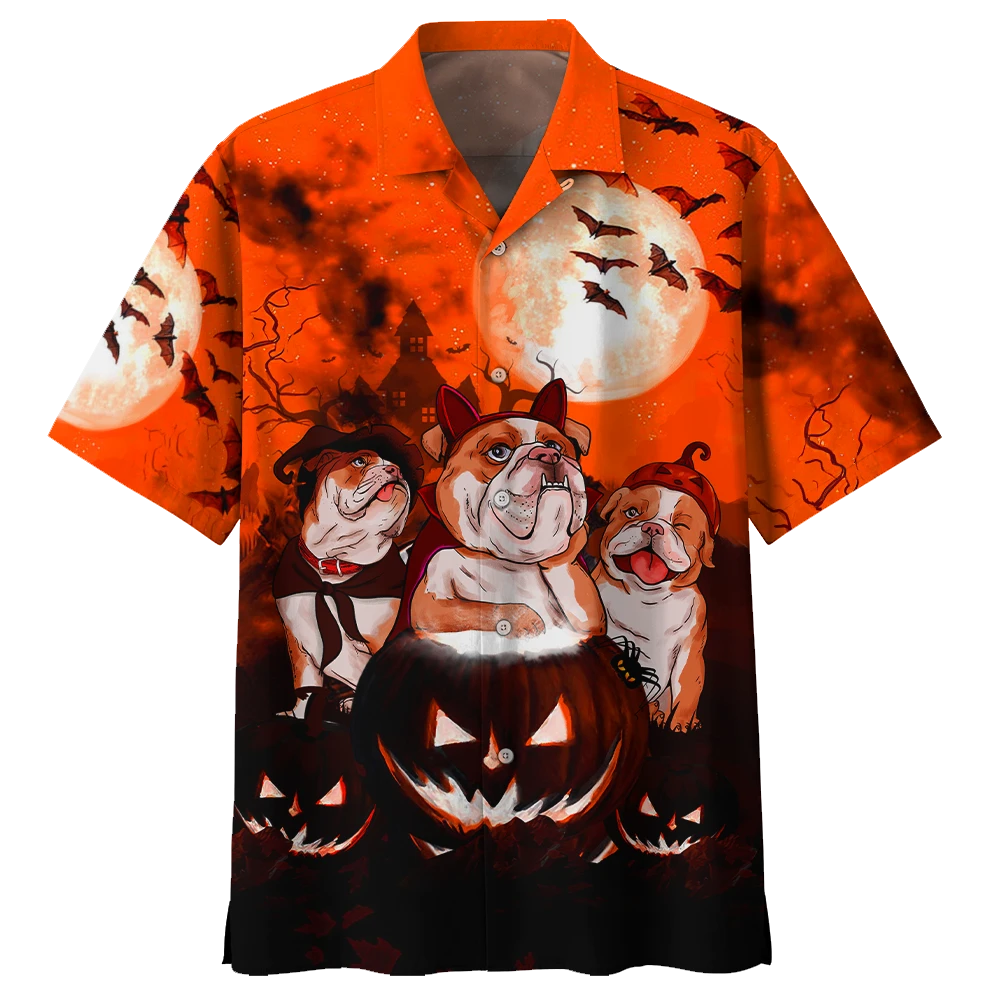 Bull Dog Halloween Hawaiian Shirt | For Men & Women | Adult | HW9310