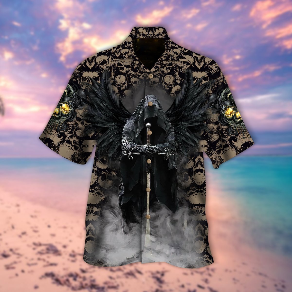 Winged Skull Hawaiian Shirt | For Men & Women | Adult | HW9315