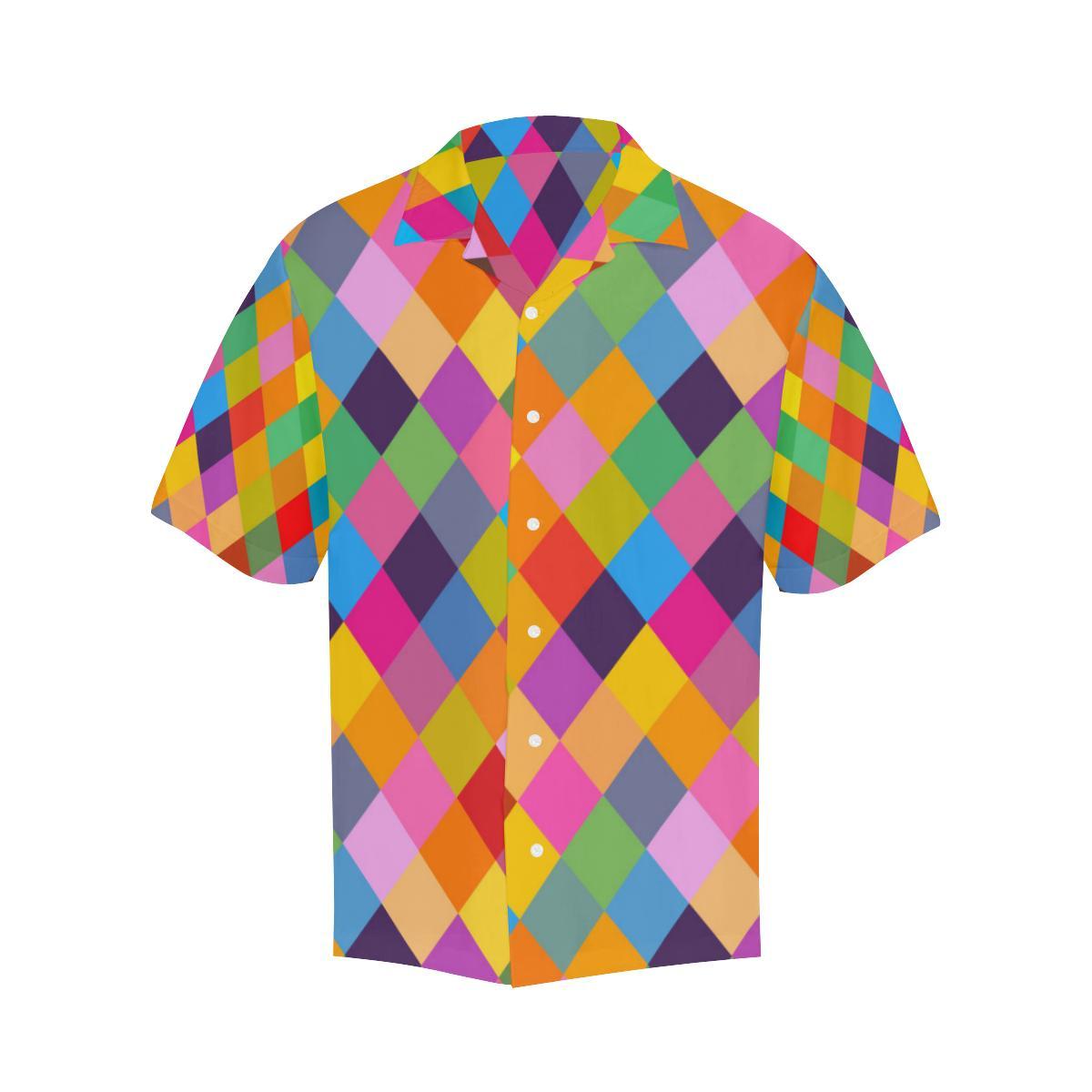 Harlequin Pattern Print Design Hawaiian Shirt