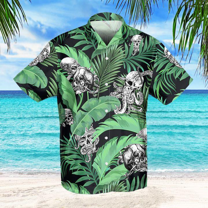 Skull Octopus Tropical Hawaiian Shirt Hawaiian Shirt