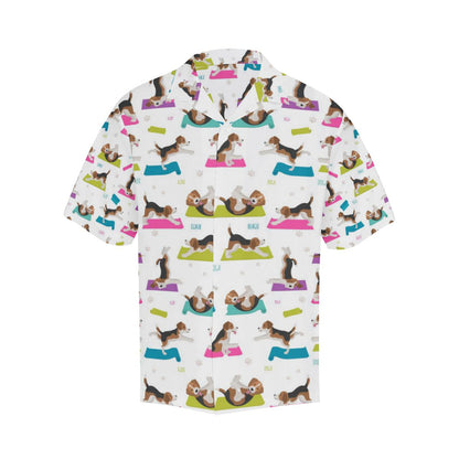 Beagle Yoga Pattern Mens All Over Print Hawaiian Shirt