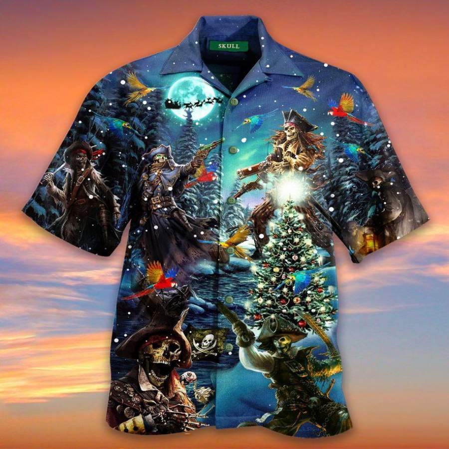 Honor Pirate Welcome Christmas Hawaiian Aloha Shirts