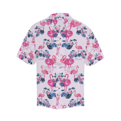 Flamingo Pink Pattern Mens All Over Print Hawaiian Shirt