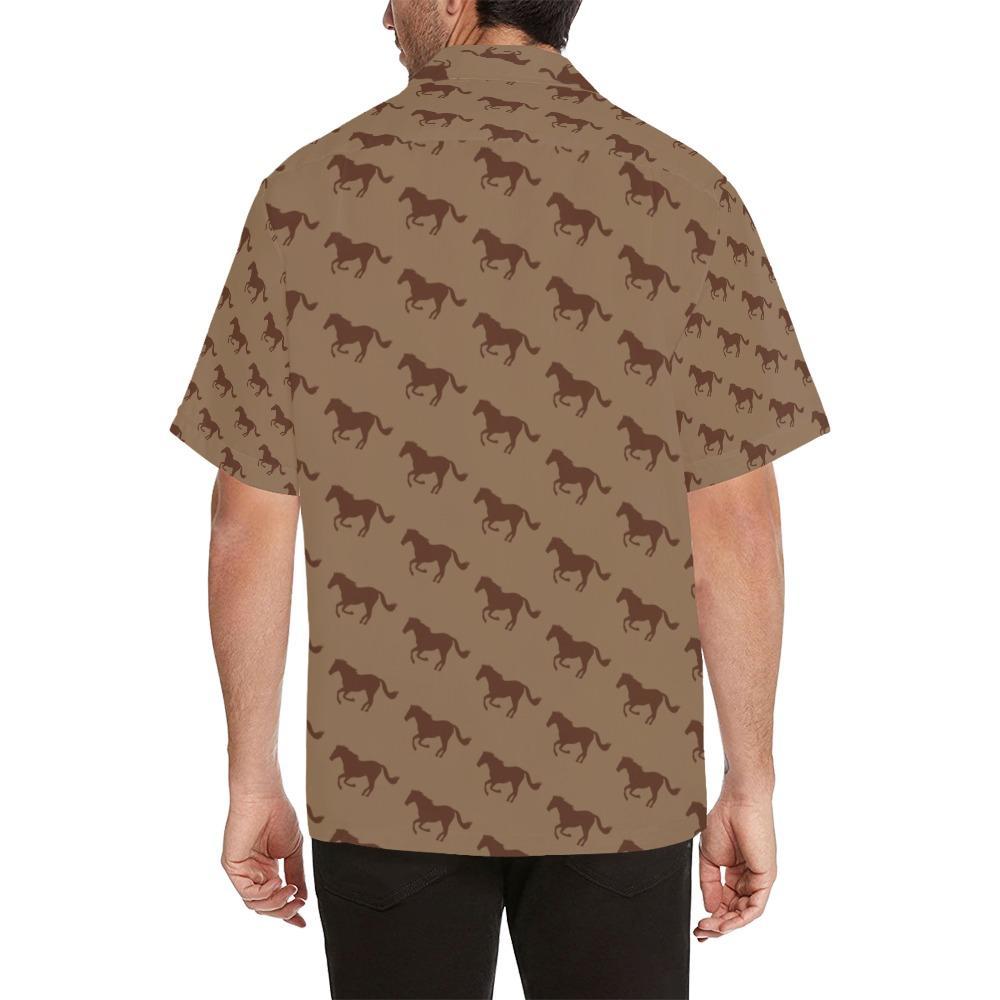 Horse Brown Print Design Hawaiian Shirt