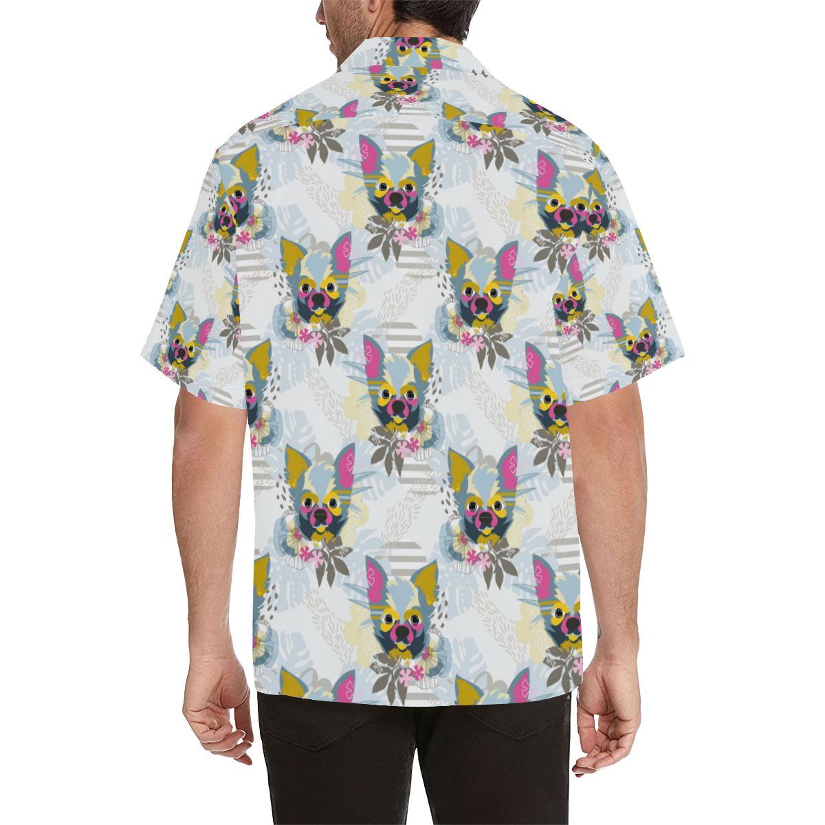 Chihuahua Pattern Mens All Over Print Hawaiian Shirt