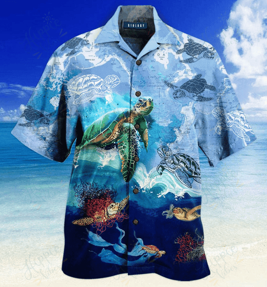 Amazing Sea Turtle Hawaiian Aloha Shirts 