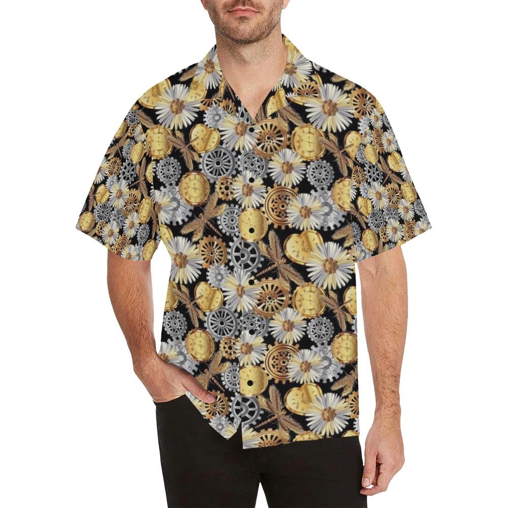 Steampunk Dragonfly Print Design Hawaiian Shirt
