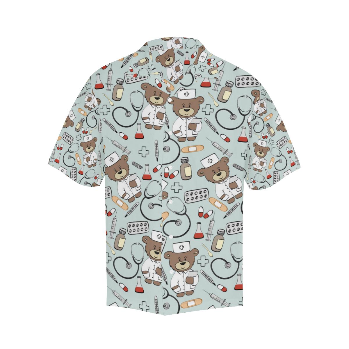 Nurse Bear Pattern Print Design A Hawaiian Shirt