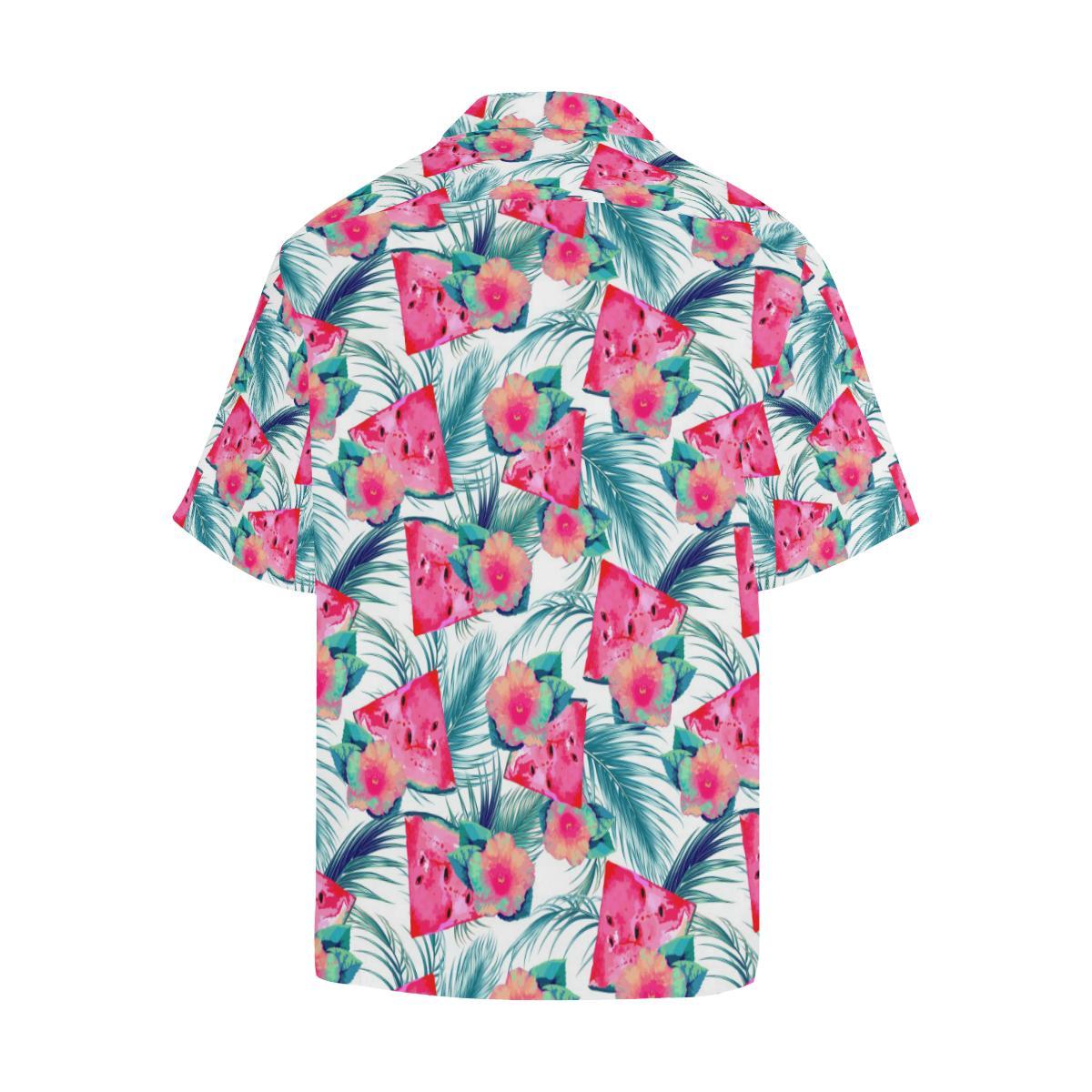 Watermelon Flower Pattern Mens All Over Print Hawaiian Shirt