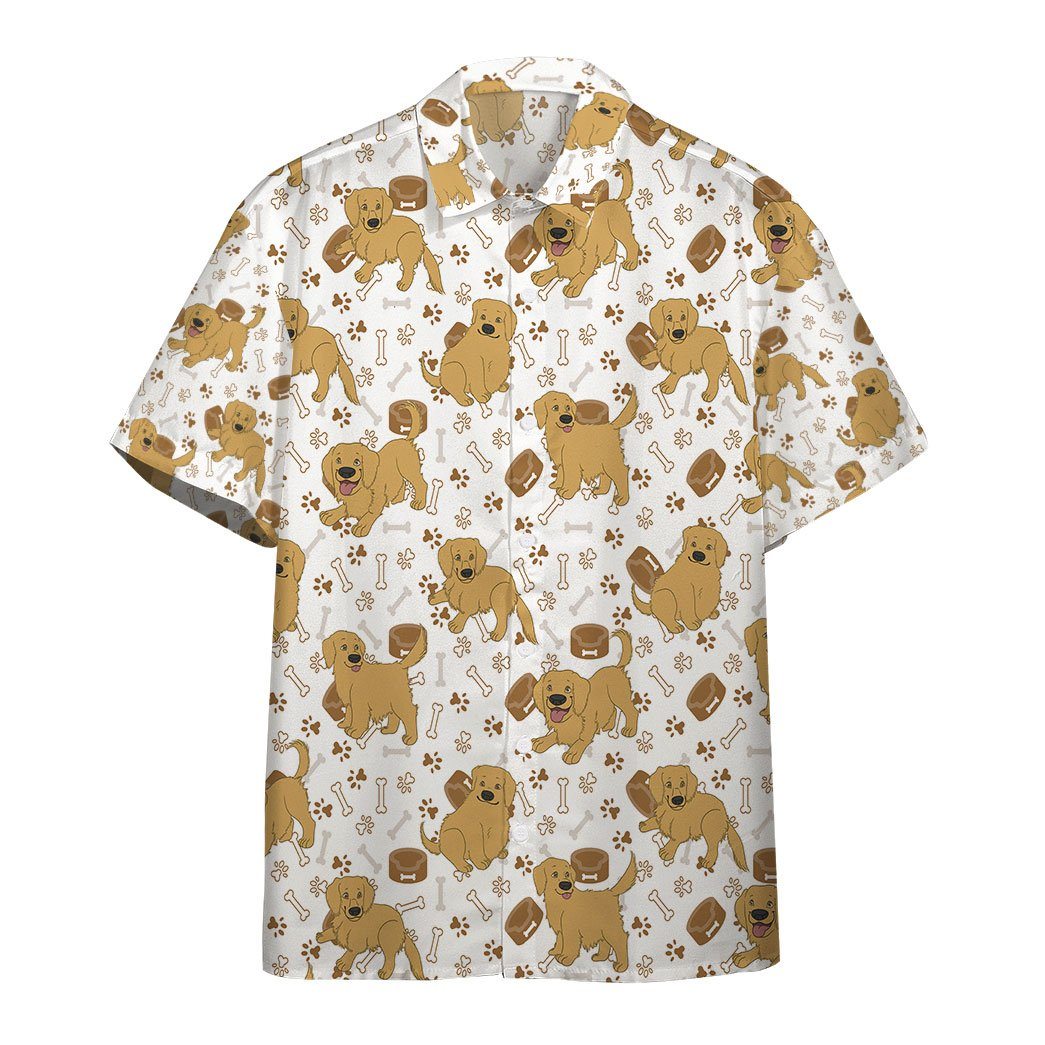  3D Golden Retriever Custom Hawaii Shirt