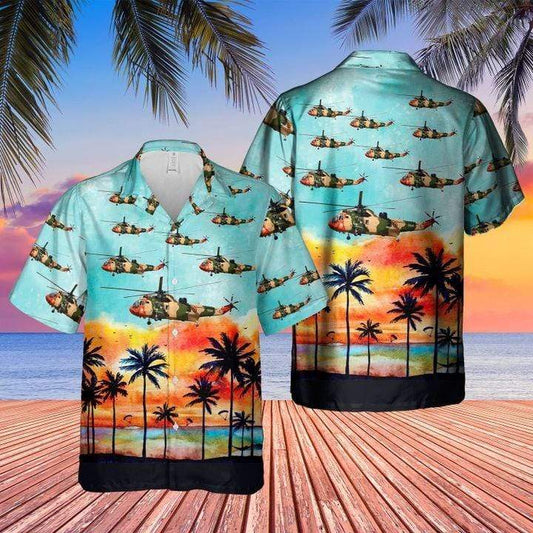 Belgium Air Force West Land Sea King Mk 48 Unisex Hawaiian Shirts