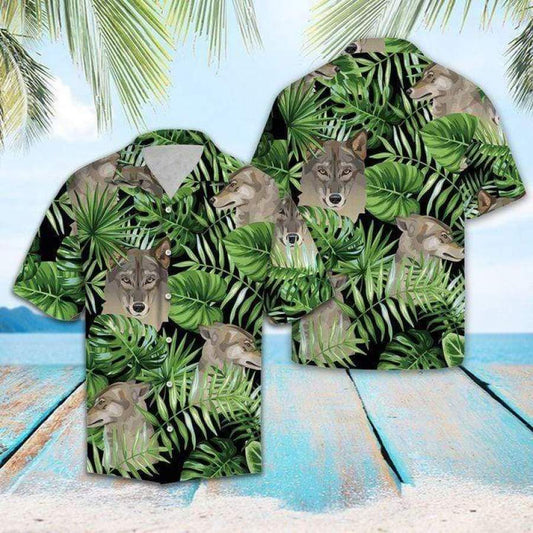 Wolf Shirtummer ibe Tropical Hawaiian Aloha Shirt 