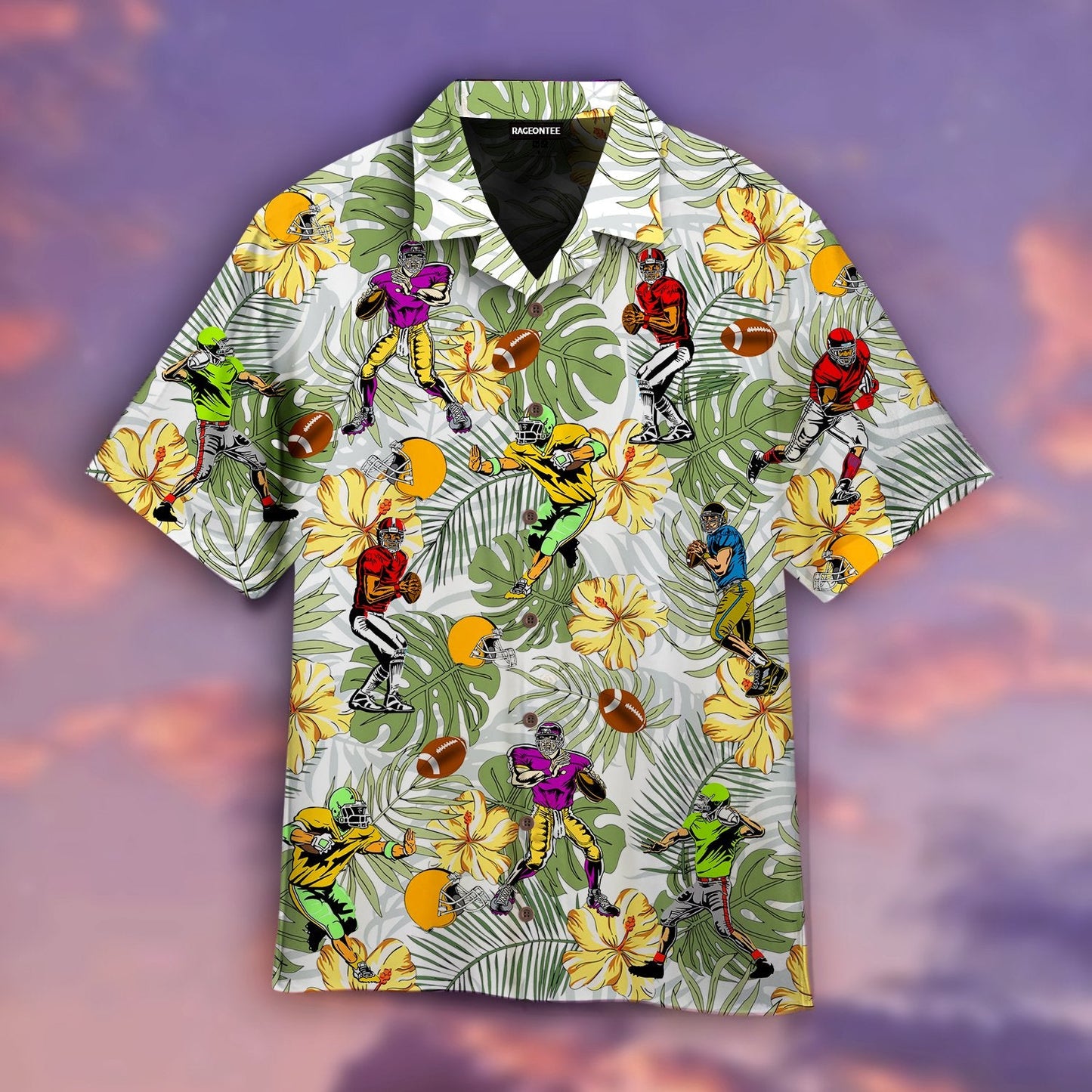 Cool American Football Rugby Player Hawaiian Shirt | For Men &amp;amp; Women | Adult | Wt1515