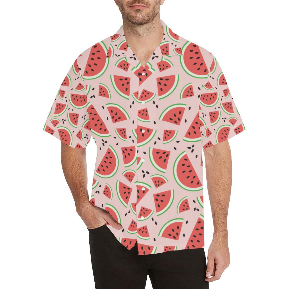 Watermelon Pattern Mens All Over Print Hawaiian Shirt